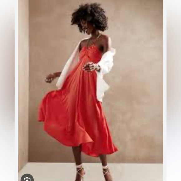 Banana Republic Dresses & Skirts - Banana Republic Women Halter Slip Dress XL T Red Poppyseed Minimalist Sexy
